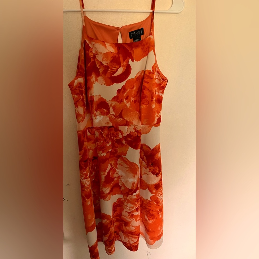 Orange floral dress